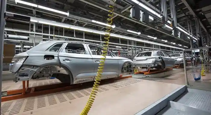 Interior of car factory