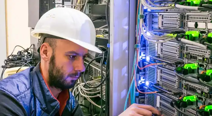 Network engineer working